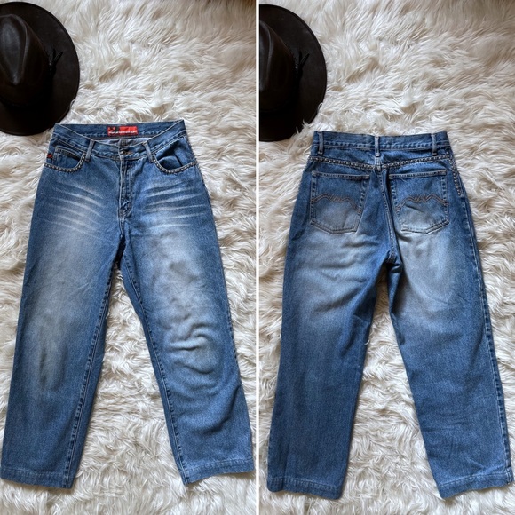 Vintage American Motorcycle Jeans in perfectly worn in condition, Sz 30 - Picture 9 of 15